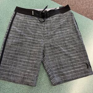 Hurley Men's Gray Striped Board Shorts